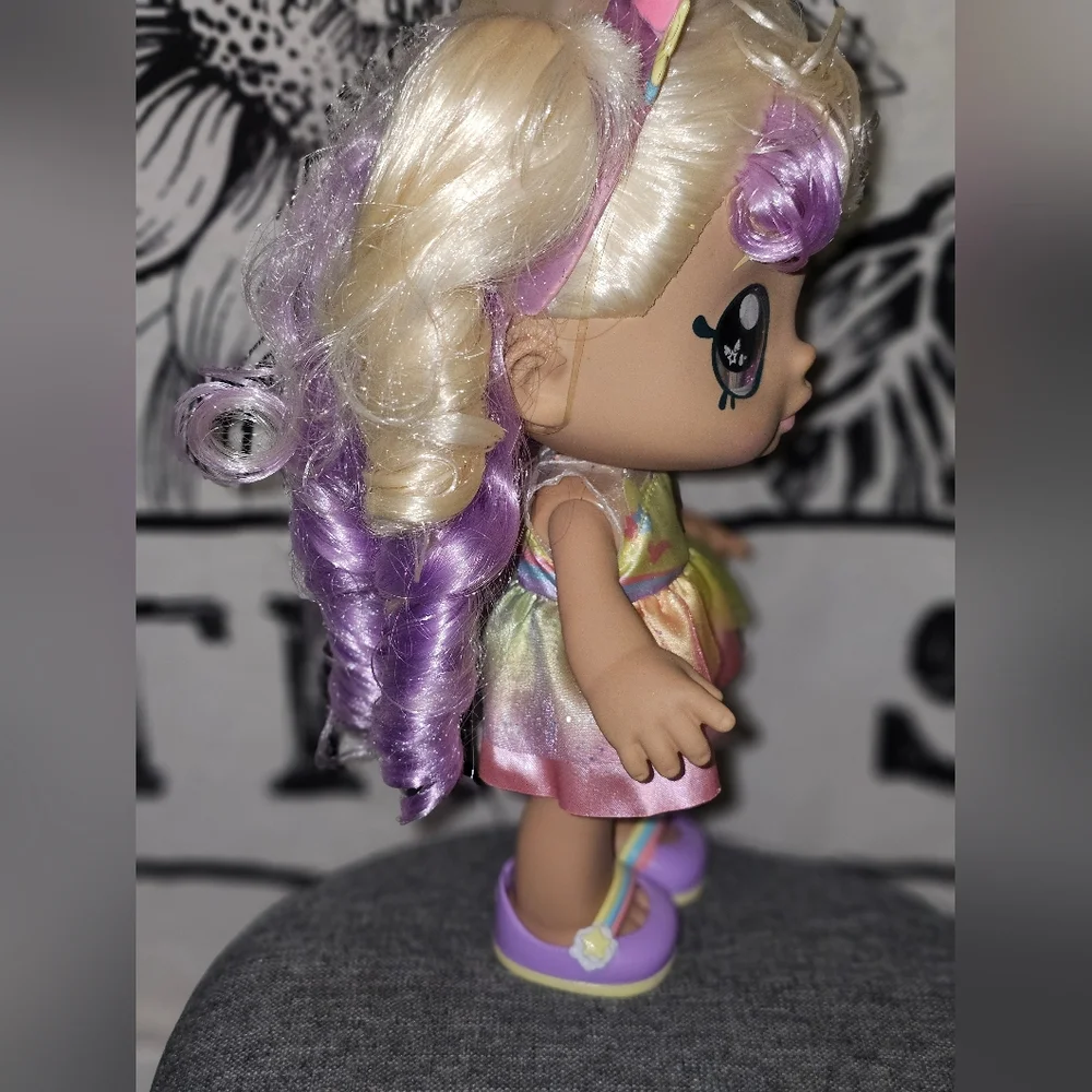EUC Kindi Kids Fun Time 10 inch Doll - Mystabella Unicorn  Rainbow Hair